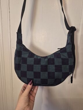 BAGGU small crescent in green and navy